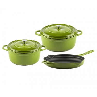 Set od 3 dijela od lijevanog željeza Hosse, Bamboo - Set od lijevanog željeza