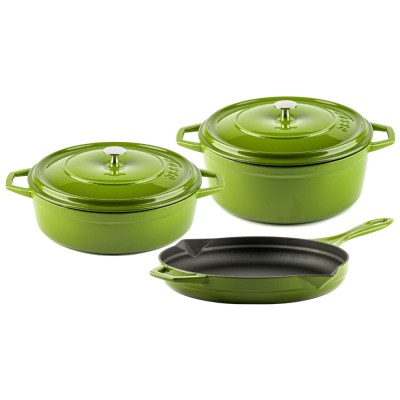 Set od 3 dijela od lijevanog željeza Hosse, Bamboo - Set od lijevanog željeza