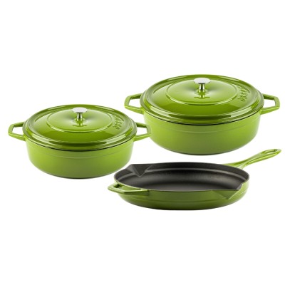 Set od 3 dijela od lijevanog željeza Hosse, Bamboo - Set od lijevanog željeza