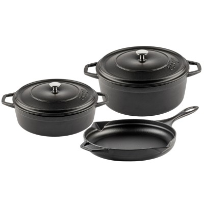 Set od 3 dijela od lijevanog željeza Hosse, Black Onyx - Set od lijevanog željeza