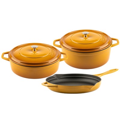 Set od 3 dijela od lijevanog željeza Hosse, Dijon - Set od lijevanog željeza