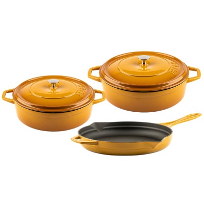 Set od 3 dijela od lijevanog željeza Hosse, Dijon - Set od lijevanog željeza