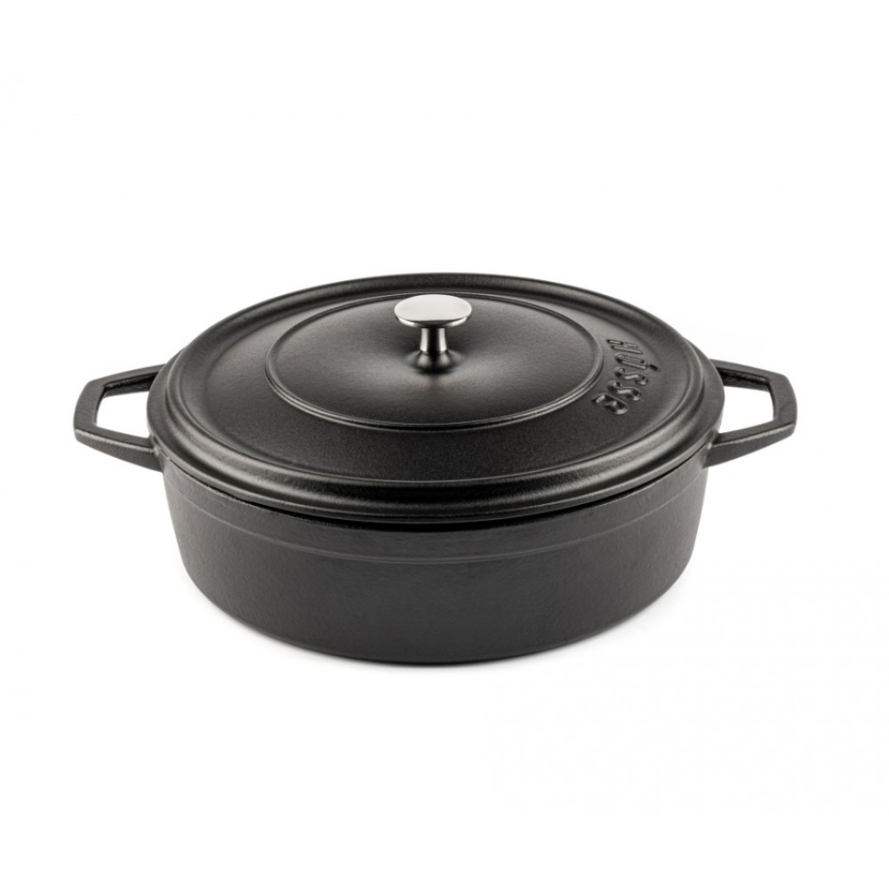 Plitki lonac od lijevanog željeza Hosse, Black Onyx, Ф26