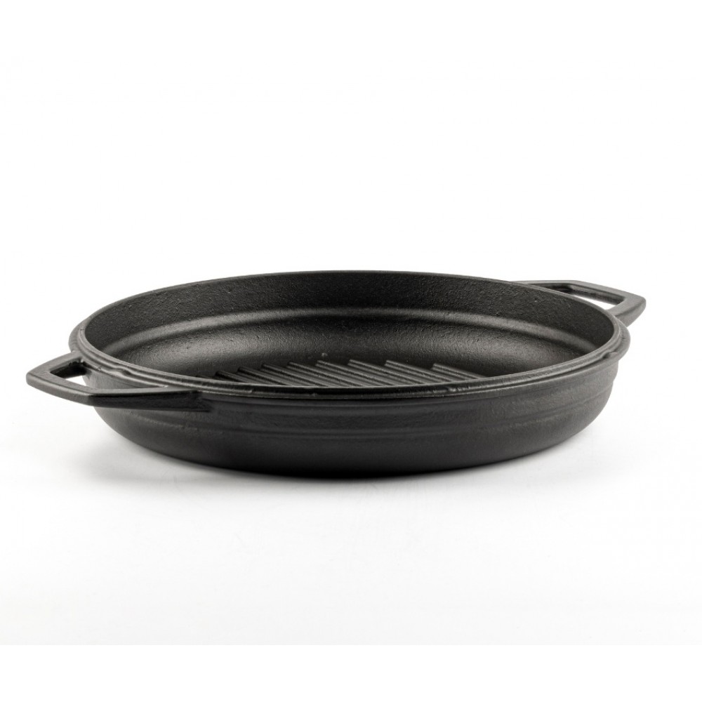 Emajlirana roštilj tava od lijevanog željeza Hosse, Black Onyx, Ф22cm | Ravna tava od lijevanog željeza | Tava od lijevanog željeza |