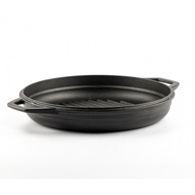 Emajlirana roštilj tava od lijevanog željeza Hosse, Black Onyx, Ф22cm - Ravna tava od lijevanog željeza