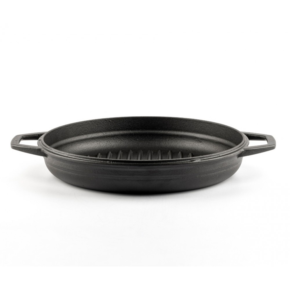 Emajlirana roštilj tava od lijevanog željeza Hosse, Black Onyx, Ф22cm | Ravna tava od lijevanog željeza | Tava od lijevanog željeza |