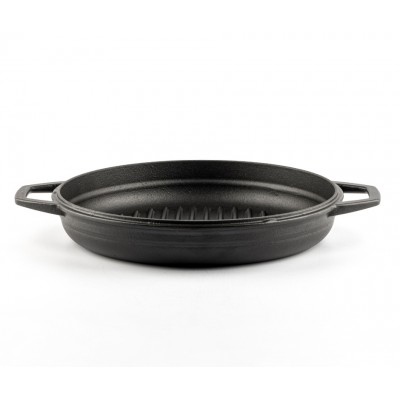 Emajlirana roštilj tava od lijevanog željeza Hosse, Black Onyx, Ф22cm - Ravna tava od lijevanog željeza