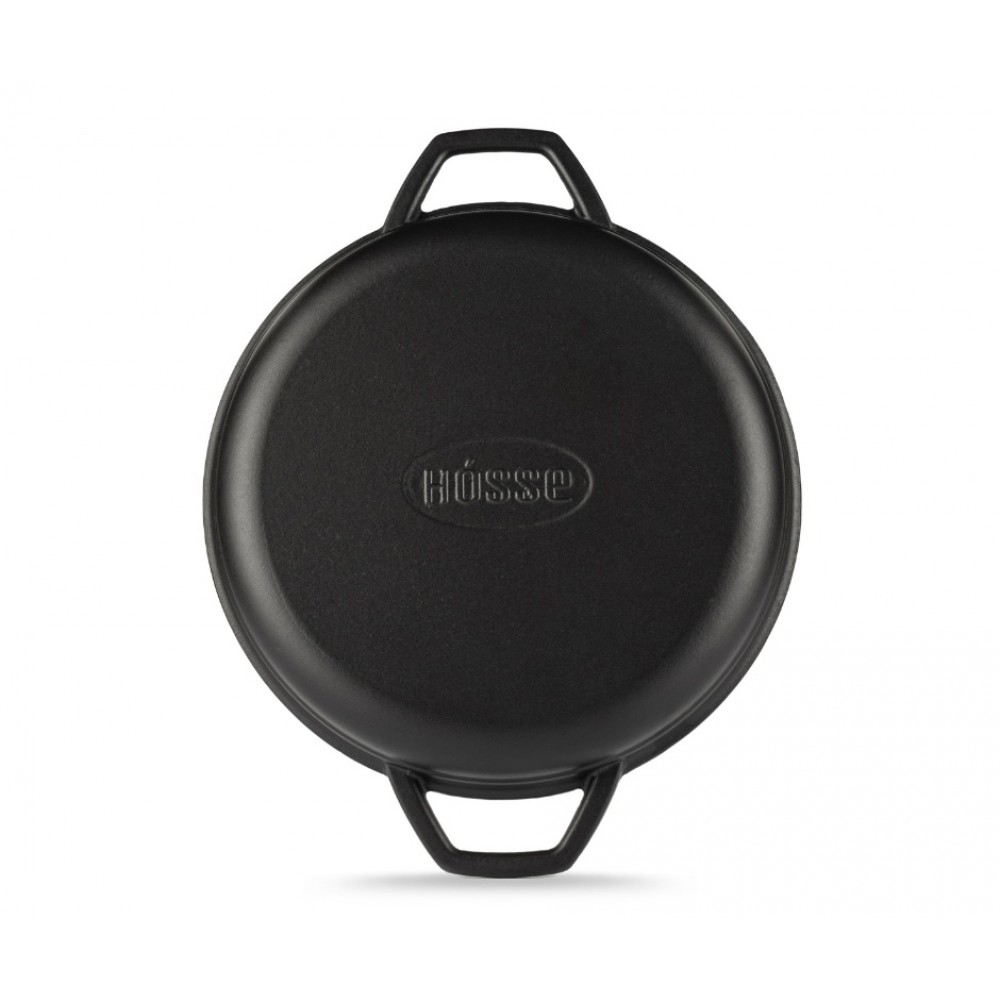 Emajlirana roštilj tava od lijevanog željeza Hosse, Black Onyx, Ф22cm | Ravna tava od lijevanog željeza | Tava od lijevanog željeza |