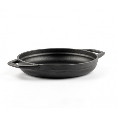Emajlirana tava od lijevanog željeza s dvije ručke Hosse, Black Onyx, Ф19cm - Ravna tava od lijevanog željeza