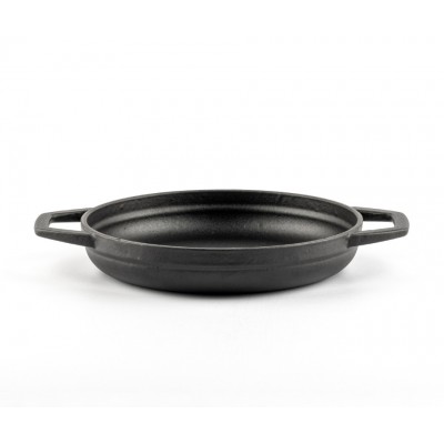 Emajlirana tava od lijevanog željeza s dvije ručke Hosse, Black Onyx, Ф19cm - Ravna tava od lijevanog željeza