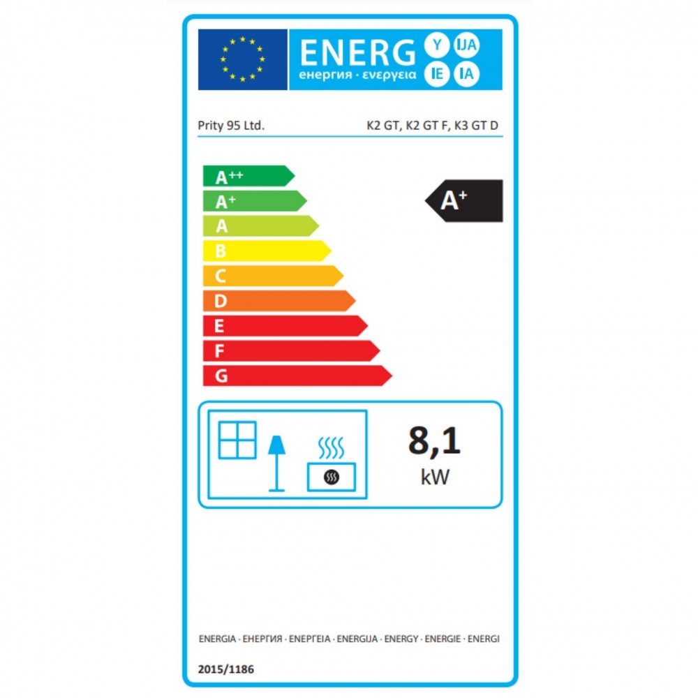 Peć na drva Prity K3 GT D Crvena, 8.1 kW | Peći na drva |  |