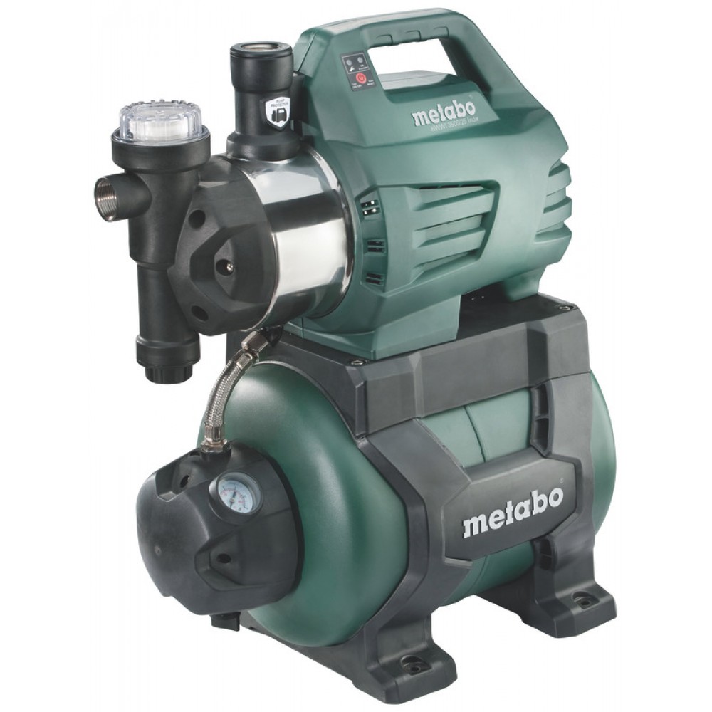 Jednofazna hidroforna pumpa za vodu METABO HWWI 3500/25 INOX, snaga 1100 W, protok 3500 l/h, kapacitet spremnika 24 L, visina podizanja 45 m | Pumpa za hidrofor | Pumpa za vodu |