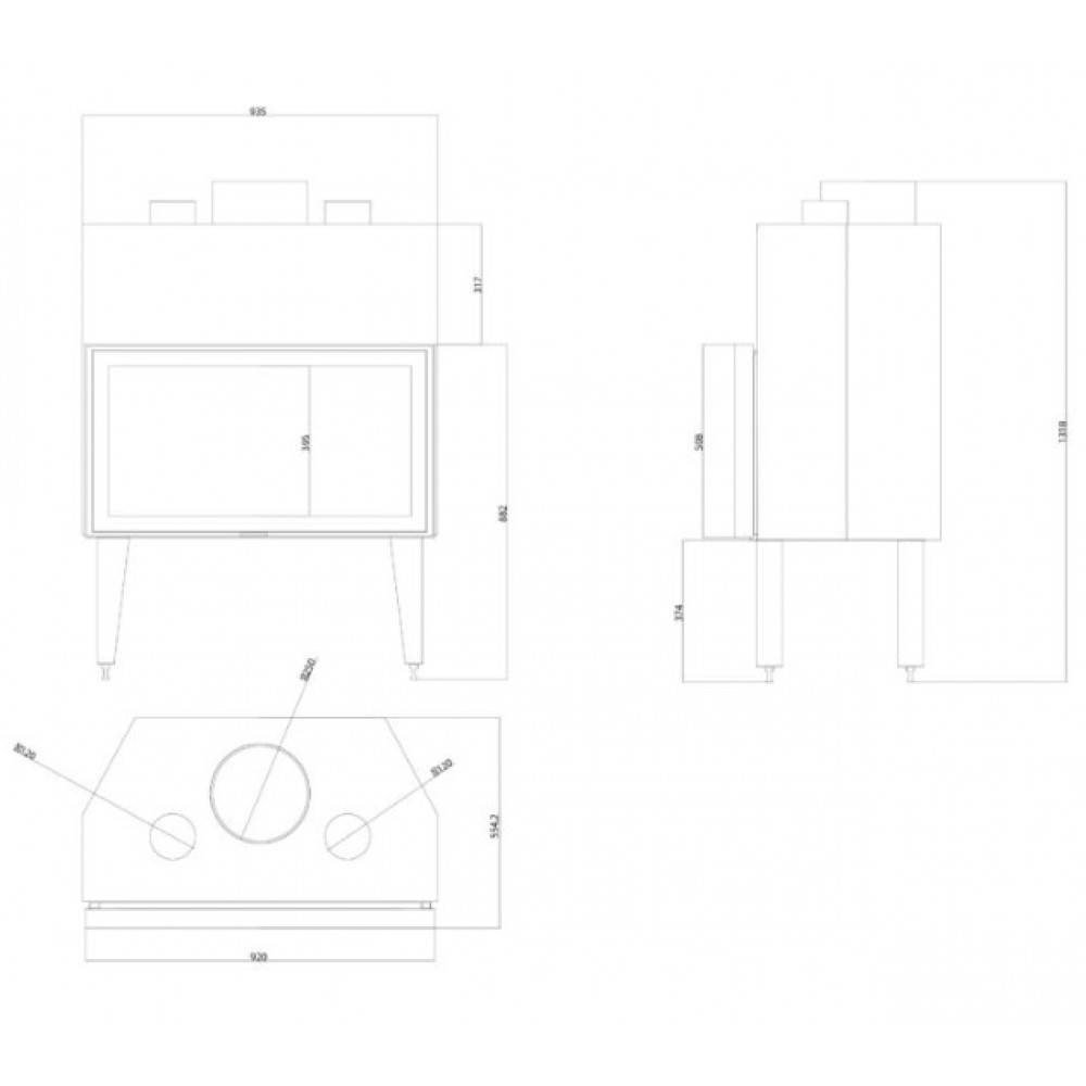 Ugradbeni kamin Balkan Energy ATS STABLE AIR 900, s zračnim kanalima, 19.59kW | Moderni kamini | Kamini |
