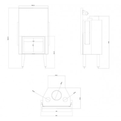 Ugradbeni kamin Balkan Energy ATS STRAIGHT AIR 700, s zračnim kanalima, 14.89kW - Usporedba artikala