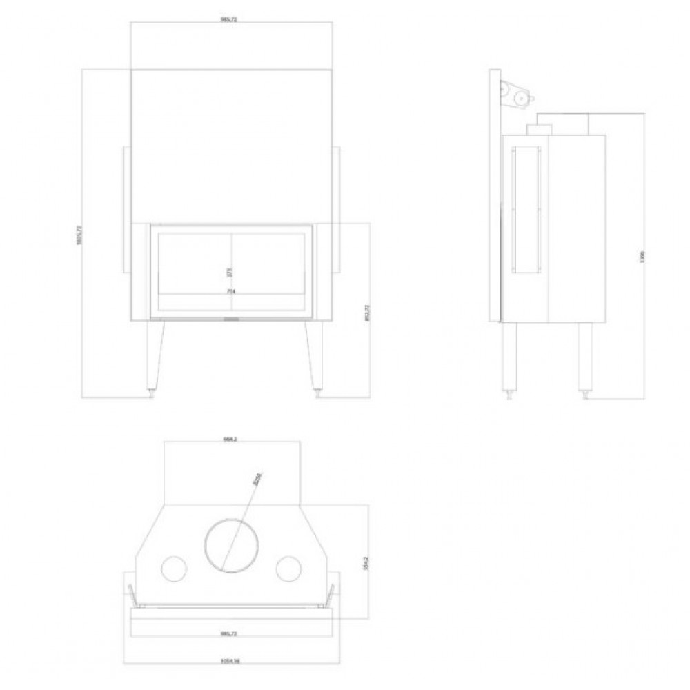 Ugradbeni kamin Balkan Energy ATS STRAIGHT AIR 900, s zračnim kanalima, 19.95kW | Moderni kamini | Kamini |