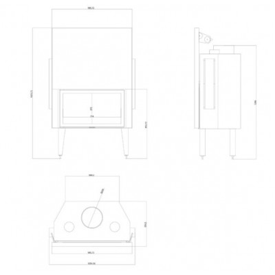 Ugradbeni kamin Balkan Energy ATS STRAIGHT AIR 900, s zračnim kanalima, 19.95kW - Usporedba artikala