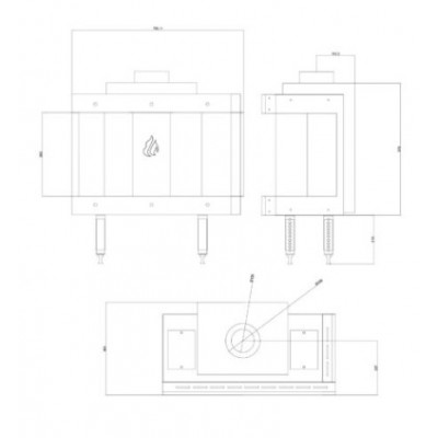 Plinski kamin Balkan Energy GAS CORNER 70, 7.8kW - Balkan Energy