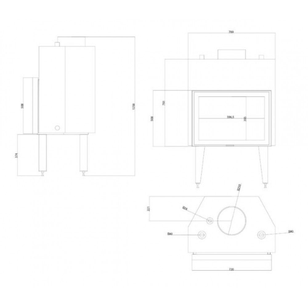 Ugradbeni kamin na drva za centralno grijanje Balkan Energy ATS STABLE HYDRO 700, 24.56kW | Ugradbeni kamini na drva za centralno grijanje | Kamini |