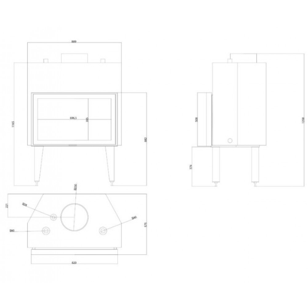 Ugradbeni kamin na drva za centralno grijanje Balkan Energy ATS STABLE HYDRO 800, 30.79kW | Ugradbeni kamini na drva za centralno grijanje | Kamini |