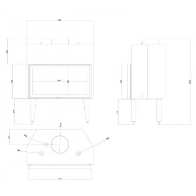 Ugradbeni kamin na drva za centralno grijanje Velmora Fire ATS STABLE HYDRO 900, 32.2kW - Ugradbeni kamini na drva za centralno grijanje