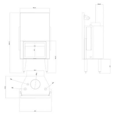 Ugradbeni kamin na drva za centralno grijanje Velmora Fire ATS STRAIGHT HYDRO 700, 24.56kW - Ugradbeni kamini na drva za centralno grijanje