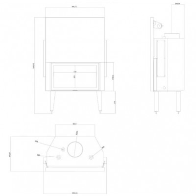Ugradbeni kamin na drva za centralno grijanje Velmora Fire ATS STRAIGHT HYDRO 900, 32.2kW - Ugradbeni kamini na drva za centralno grijanje