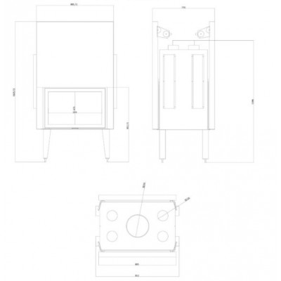 Ugradbeni kamin Balkan Energy ATS TUNNEL AIR 800, s zračnim kanalima, 16.1kW - Usporedba artikala