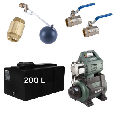 Set „Pitka voda 200L“ sa spremnikom za vodu Loft Mavil (crna) i hidrofornom pumpom Metabo - Usporedba artikala