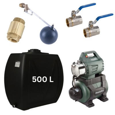 Set „Pitka voda 500L“ sa spremnikom za vodu Narrow Mavil (crna) i hidrofornom pumpom Metabo - Usporedba artikala