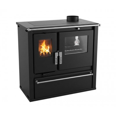 Štednjak na drva Verso CS Plus s inox pećnicom i čeličnom pločom, Crna, Desno, 7.7kW - Peći na drva