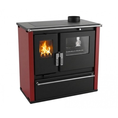 Štednjak na drva Verso CS Plus s inox pećnicom i čeličnom pločom, Crvena, Desno, 7.7kW - Peći na drva