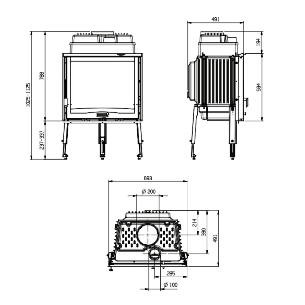 Talijanski lijevani ugradbeni kamin na drva La Nordica Focolare 70 piano, 7.0kW | Ugradbeni kamini | Kamini |
