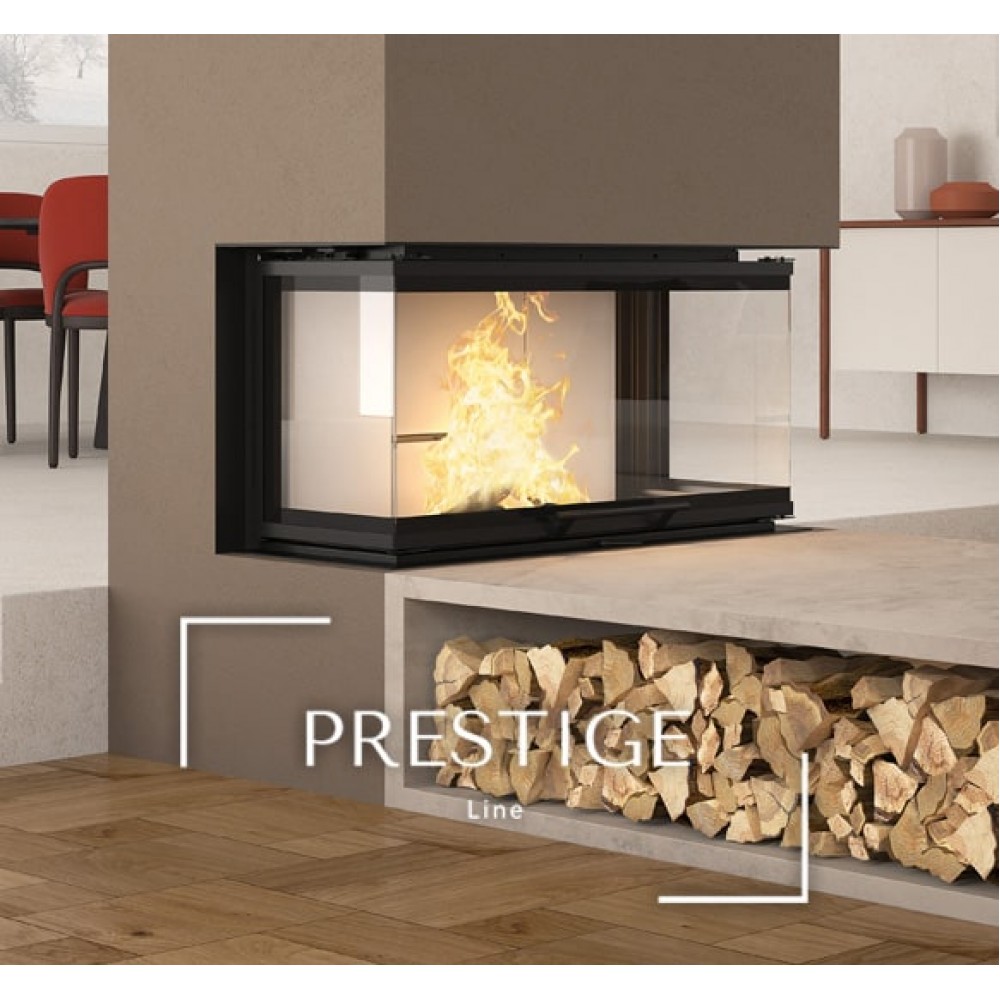 Italian cast iron wood burning fireplace La Nordica Monoblocco 3LC, 12.0kW |  |  |