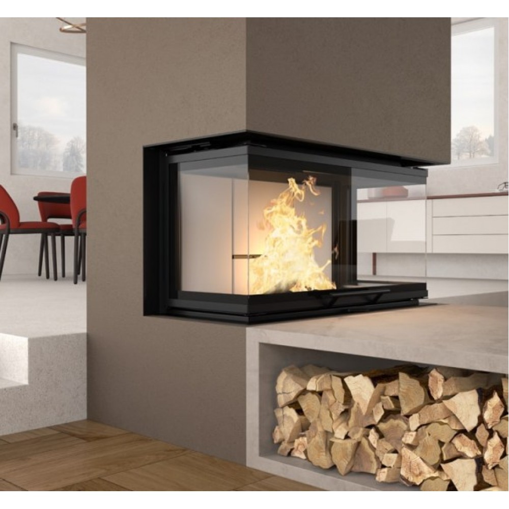 Italian cast iron wood burning fireplace La Nordica Monoblocco 3LC, 12.0kW |  |  |
