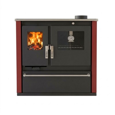 Štednjak na drva Verso CS Plus s inox pećnicom i čeličnom pločom, Crvena, Desno, 7.7kW - Peći na drva
