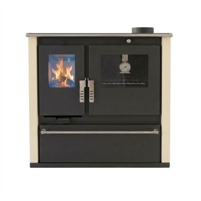 Štednjak na drva Verso CS Plus s inox pećnicom i čeličnom pločom, Bjelokost, Desno, 7.7kW - Peći na drva