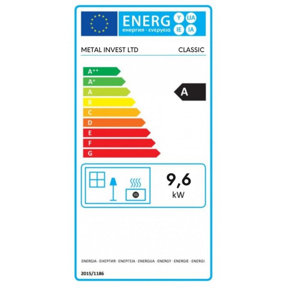 Peć na drva Metalik s čvrstim lijevanim željeznim vrhom, 9.6 kW | Peći od lijevanog željeza | Peći na drva |