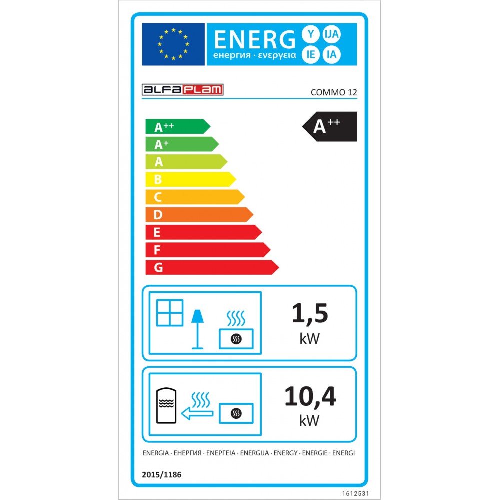 Peć na pelete za centralno grijanje Alfa Plam Commo 12, Crvena, 12 kW | Peći na pelete za centralno grijanje | Peći na pelete |