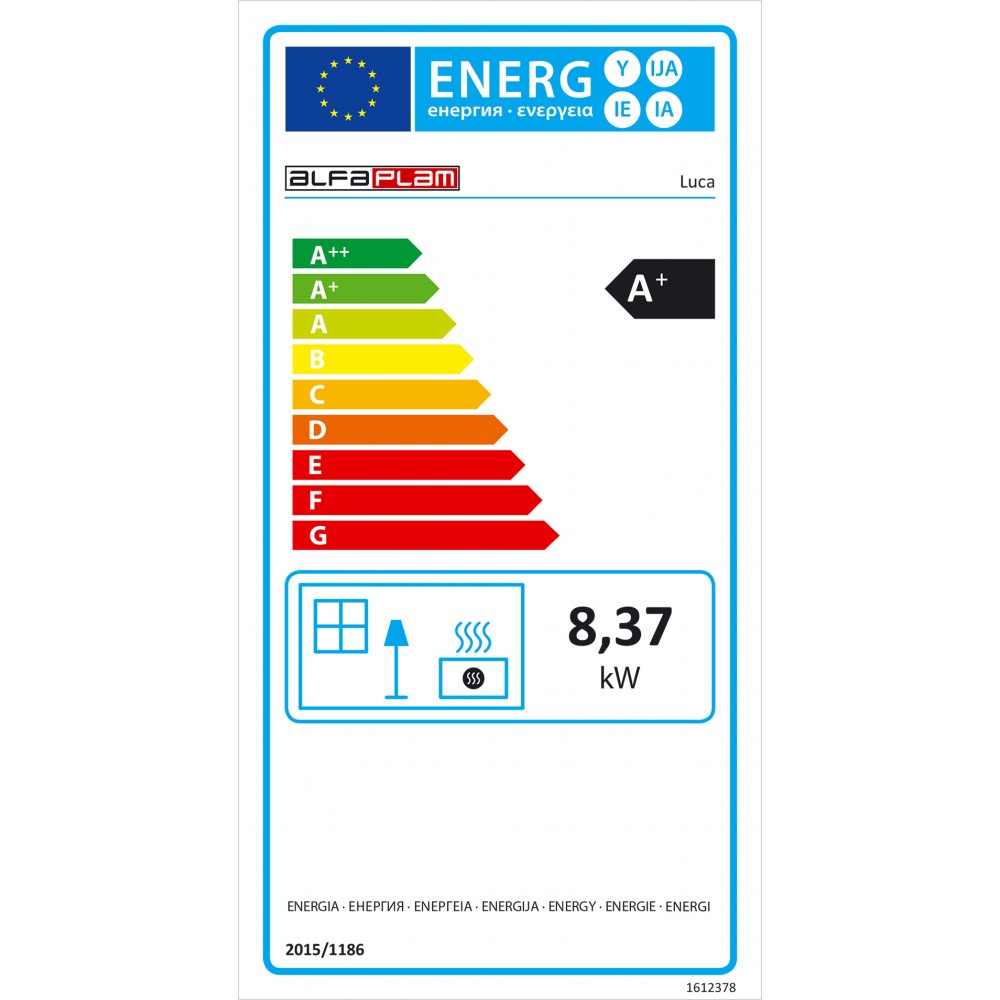 Peć na pelete Alfa Plam Luca, Crvena, 8 kW | Zračne Peći na pelete | Peći na pelete |