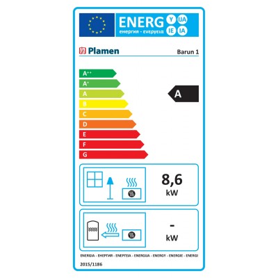 Ugradbeni kamin na drva Plamen Barun, Toplinska snaga 8.6kw - Kamini