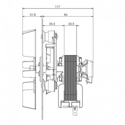 Ventilator za odimljavanje TRIAL CAF15Y-120S za peći na pelete Caminetti Montegrappa - Ventilatori za peć na pelet