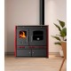 Štednjak na drva Prometey Perfect Eco Lux s desnim dimnjakom, bordo, 7.5kW |  |  |