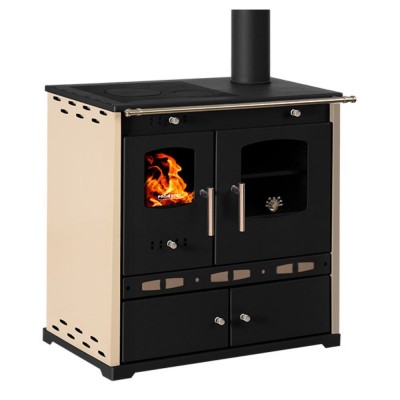 Štednjak na drva Prometey Perfect Eco Lux s desnim kanalom, slonovača, 7.5kW - Štednjaci na drva