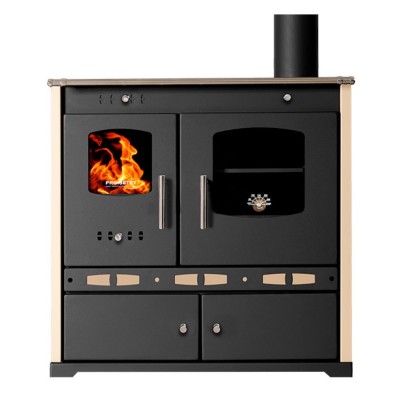 Štednjak na drva Prometey Perfect Eco Lux s desnim kanalom, slonovača, 7.5kW - Štednjaci na drva