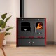 Štednjak na drva Prometey Perfect Eco Lux s lijevim dimnjakom, bordo, 7.5kW |  |  |