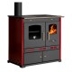 Štednjak na drva Prometey Perfect Eco Lux s lijevim dimnjakom, bordo, 7.5kW |  |  |