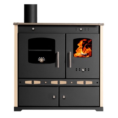Štednjak na drva Prometey Perfect Eco Lux s lijevim dimnjakom, slonovača, 7.5kW - Štednjaci na drva