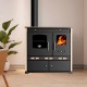 Štednjak na drva Prometey Perfect Eco Lux s lijevim dimnjakom, slonovača, 7.5kW | Peći na drva za kuhanje i grijanje | Peći na drva |