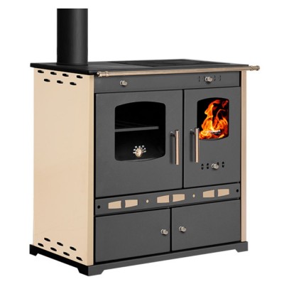 Štednjak na drva Prometey Perfect Eco Lux s lijevim dimnjakom, slonovača, 7.5kW - Štednjaci na drva
