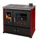Štednjak na drva Prometey Perfect Practik Lux s desnim dimnjakom, bordo, 9.5kW |  |  |